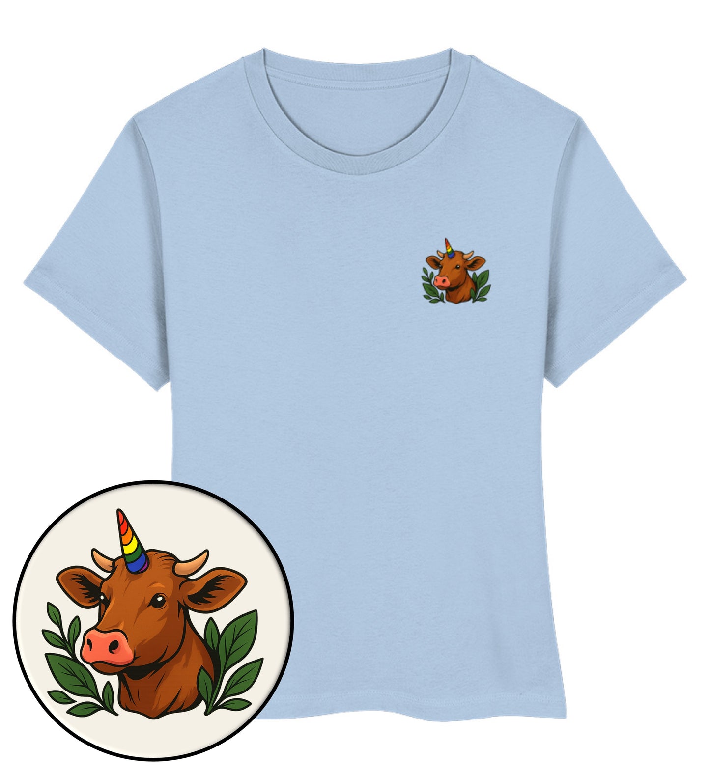Blue Soul Short-Fit T-Shirt – Cow Queercorn - Vegayn
