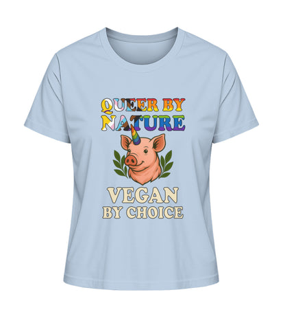 Blue Soul Short-Fit T-Shirt Pig Unicorn – Queer by nature, Vegan by choice - Vegayn