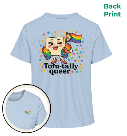 Blue Soul Short-Fit T-Shirt – Tofu-tally queer with boa - Vegayn