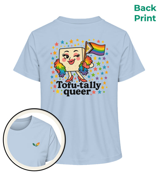 Blue Soul Short-Fit T-Shirt – Tofu-tally queer with boa - Vegayn