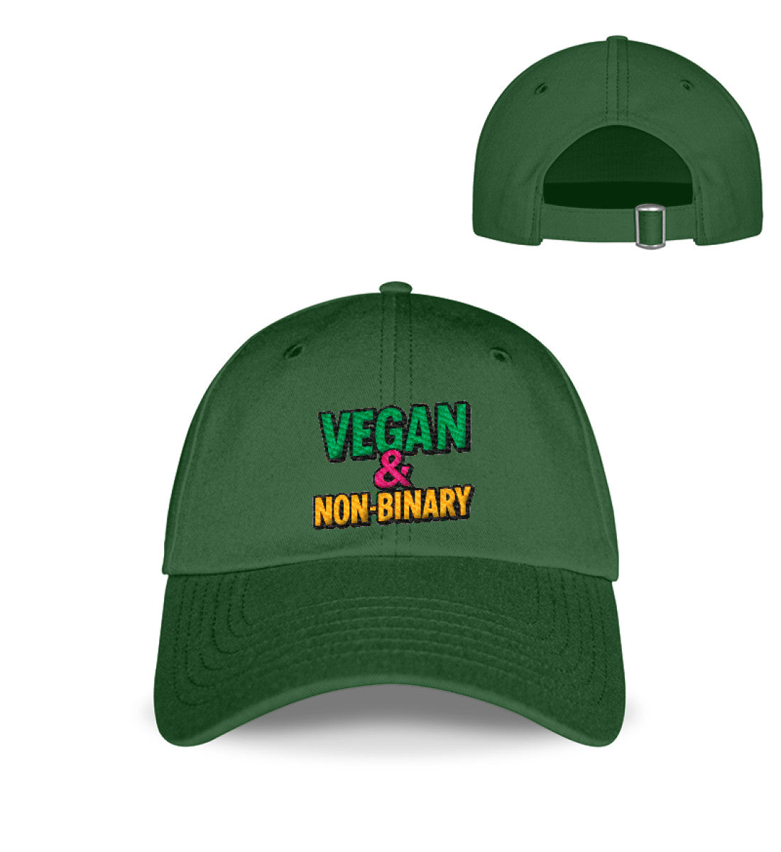 Bottle Green Cap Embroidery – Vegan & Non-Binary - Vegayn