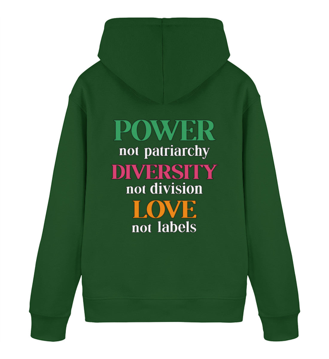 Bottle Green Hoodie – Power, not patriarchy... - Vegayn