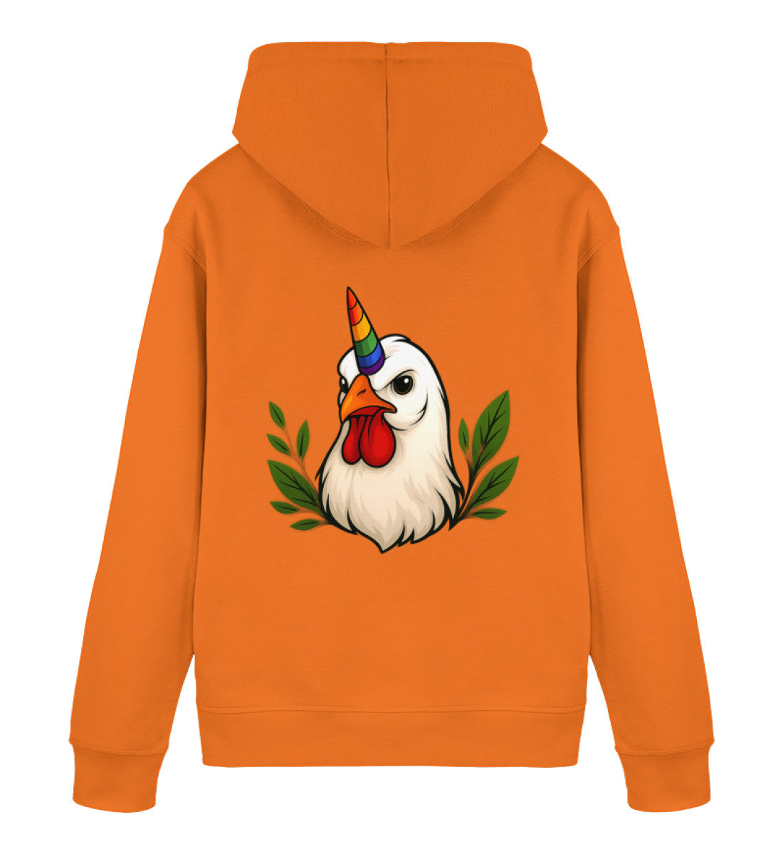 Bright Orange Hoodie – Chicken Queercorn - Vegayn