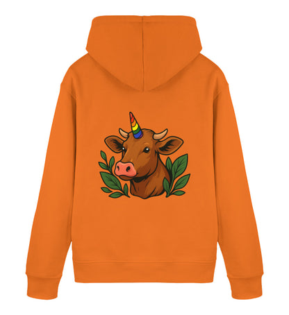 Bright Orange Hoodie – Cow Queercorn - Vegayn