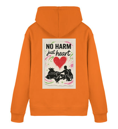 Bright Orange Hoodie – No harm, just heart - Vegayn