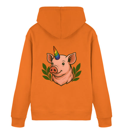 Bright Orange Hoodie – Pig Queercorn - Vegayn