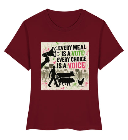 Burgundy Short-Fit T-Shirt – Every meal is a vote. Every choice is a voice. - Vegayn