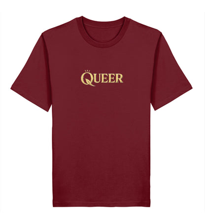 Burgundy Classic T-Shirt Embroidery – Queer - Vegayn