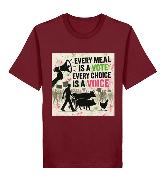 Burgundy Classic T-Shirt – Every meal is a vote. Every choice is a voice. - Vegayn