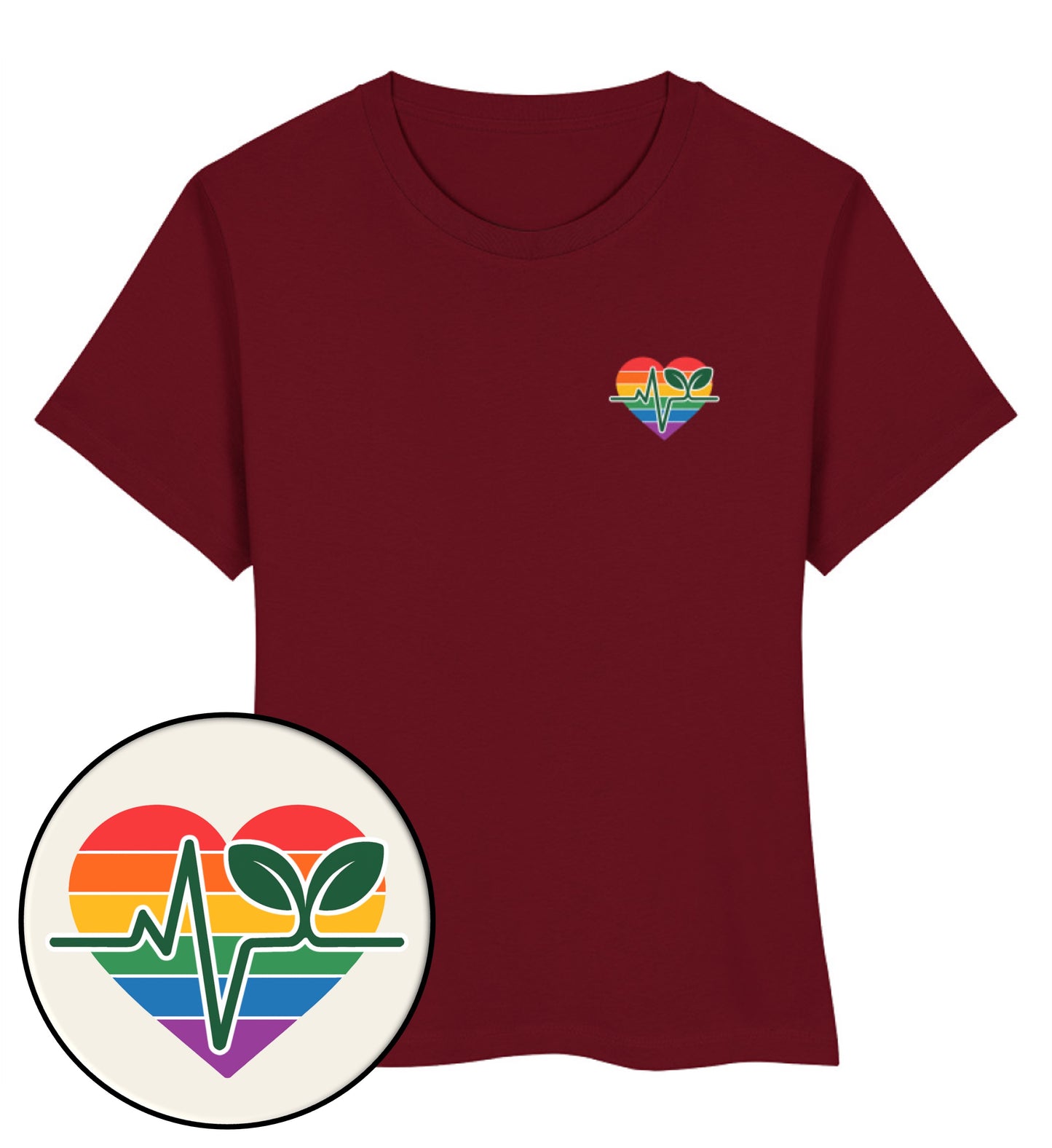 Burgundy Short-Fit T-Shirt – Queer-Vegan ECG - Vegayn