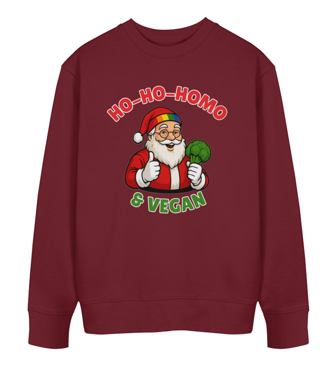 Burgundy Sweatshirt Christmas – Ho-Ho-Homo & Vegan - Vegayn