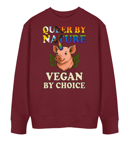 Burgundy Sweatshirt Pig Queercorn – Queer by nature, Vegan by choice - Vegayn