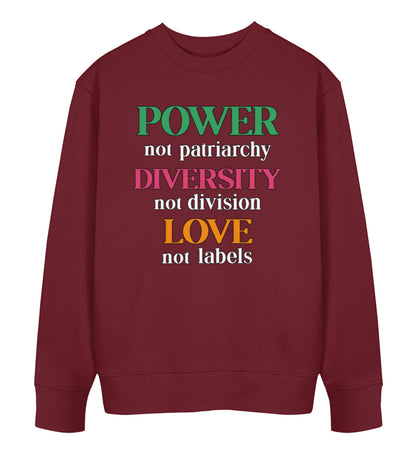 Burgundy Sweatshirt – Power, not patriarchy... - Vegayn