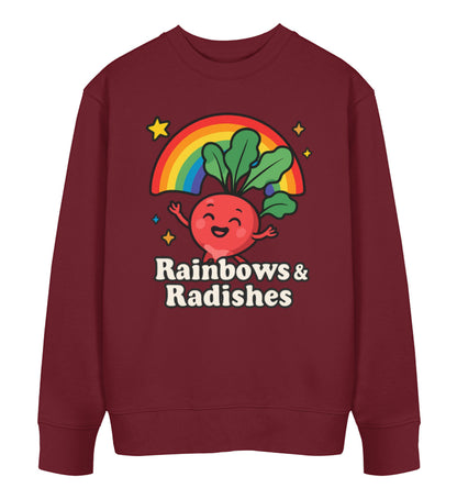 Burgundy Sweatshirt – Rainbows & Radishes - Vegayn