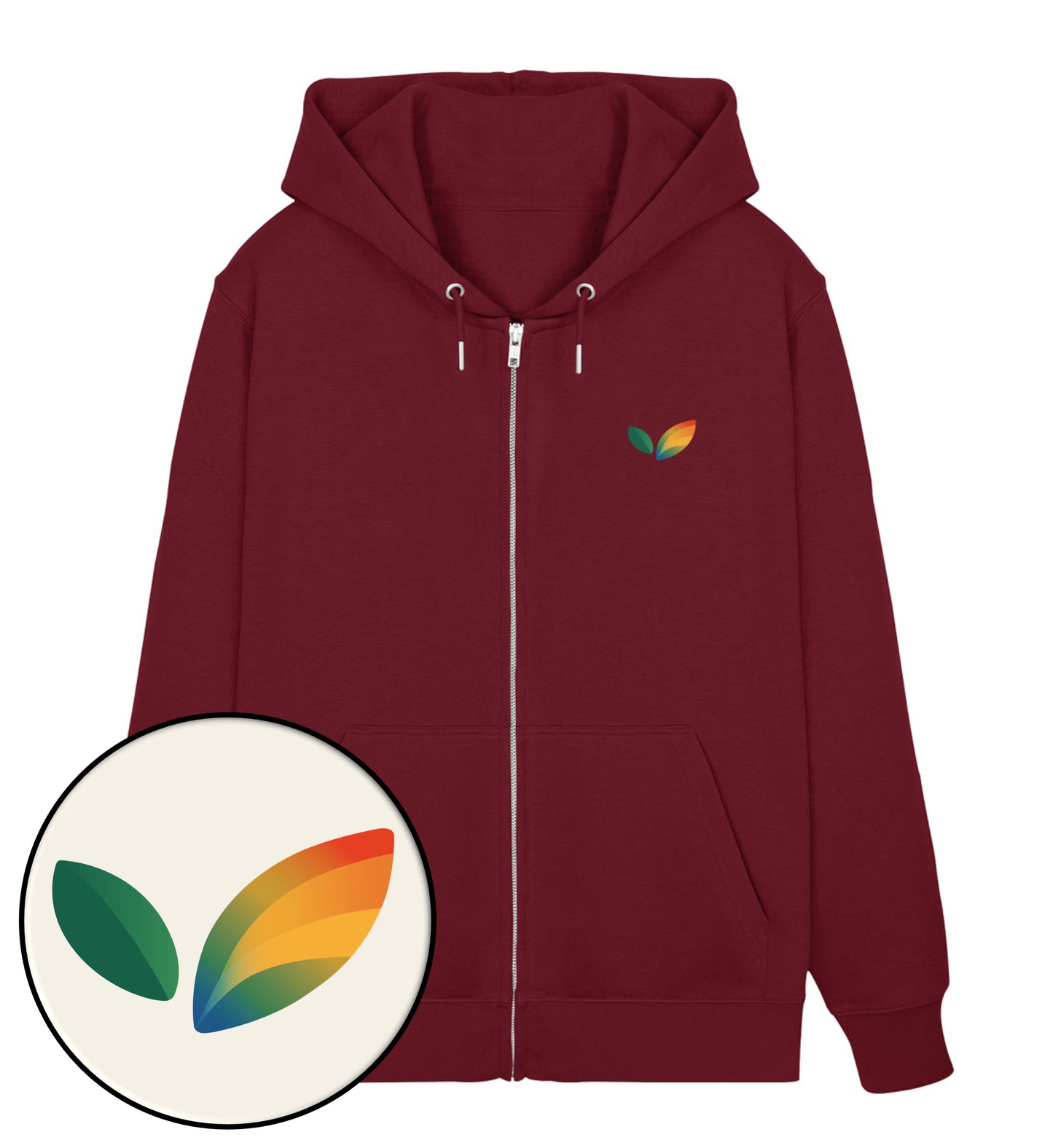 Burgundy Zipper Hoodie – Vegayn Queer Little Leaf - Vegayn