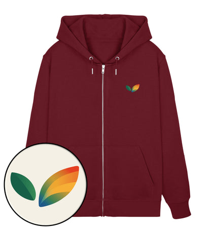 Burgundy Zipper Hoodie – Vegayn Queer Little Leaf - Vegayn