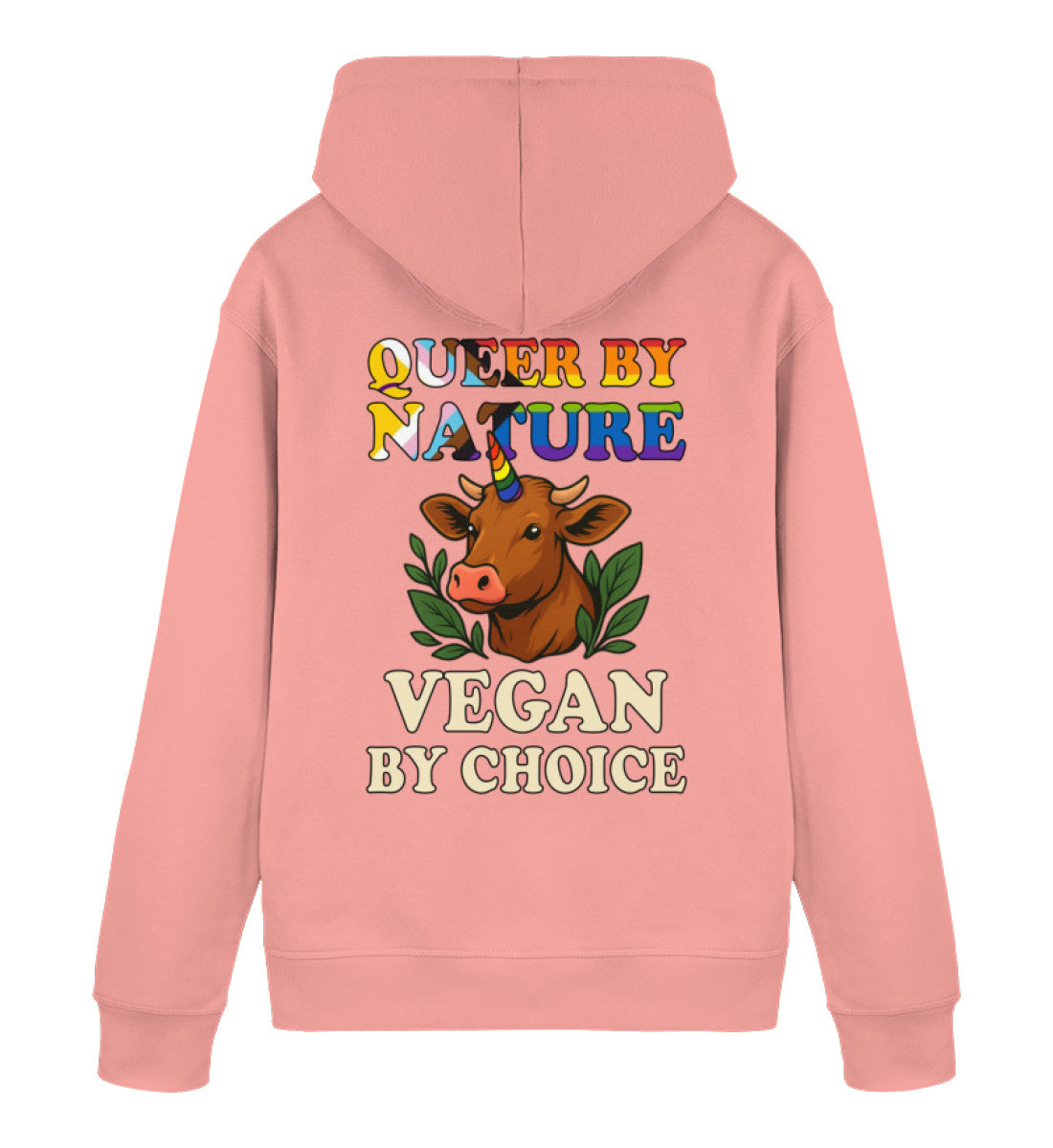 Canyon Pink Hoodie Cow Queercorn – Queer by nature, Vegan by choice - Vegayn