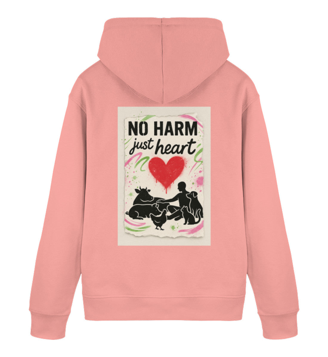Canyon Pink Hoodie – No harm, just heart - Vegayn
