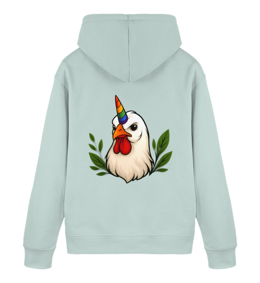 Caribbean Blue Hoodie – Chicken Queercorn - Vegayn
