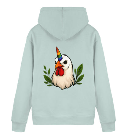 Caribbean Blue Hoodie – Chicken Queercorn - Vegayn