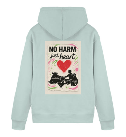 Caribbean Blue Hoodie – No harm, just heart - Vegayn