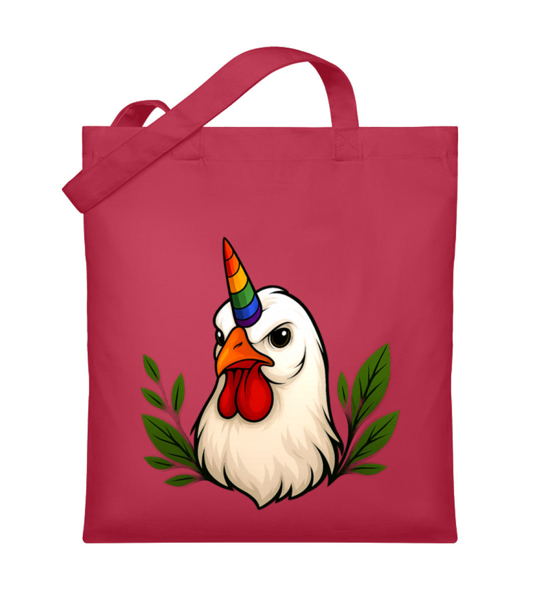 Classic Red Tote Bag – Chicken Queercorn - Vegayn