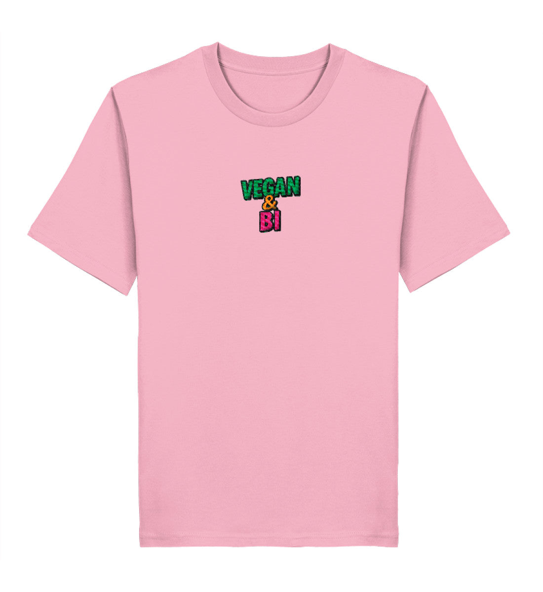 Cotton Pink Classic T-Shirt Embroidery – Vegan & Bi - Vegayn