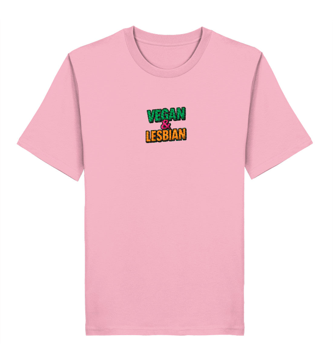 Cotton Pink Classic T-Shirt Embroidery – Vegan & Lesbian - Vegayn
