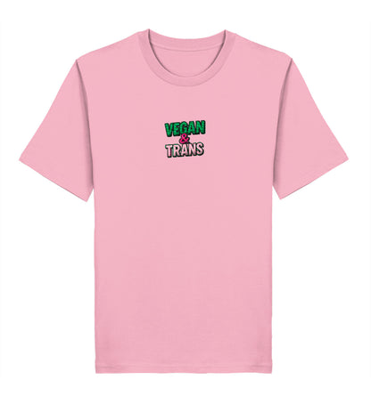 Cotton Pink Classic T-Shirt Embroidery – Vegan & Trans - Vegayn