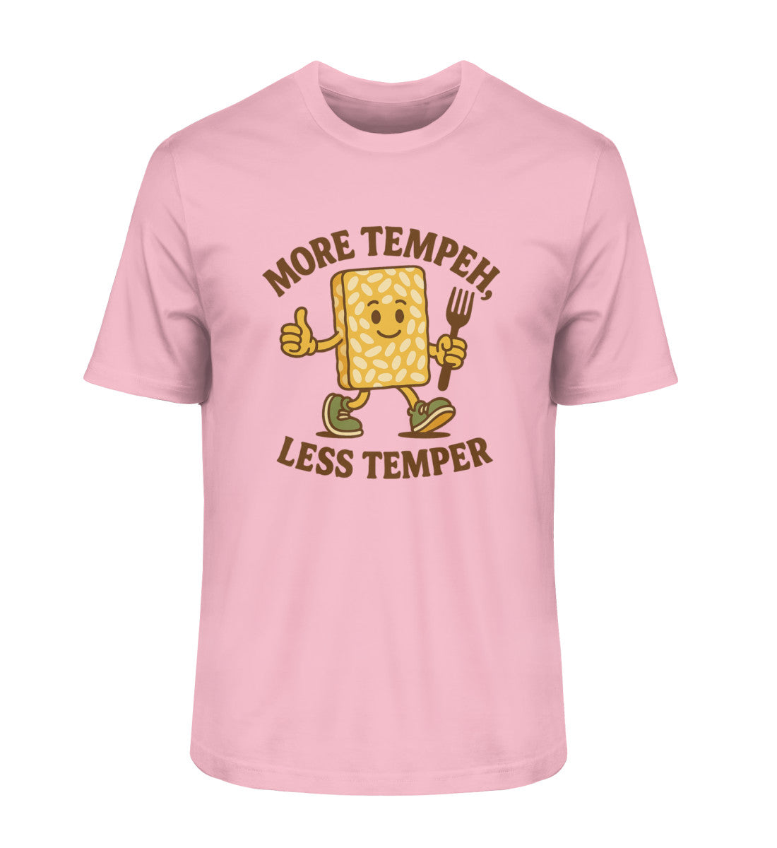 Cotton Pink Classic T-Shirt – More tempeh, less temper - Vegayn