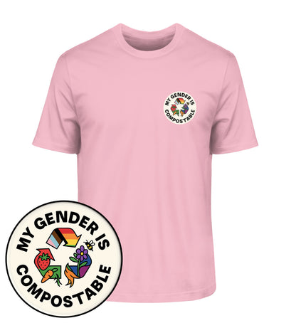 Cotton Pink Classic T-Shirt – My gender is compostable - Vegayn