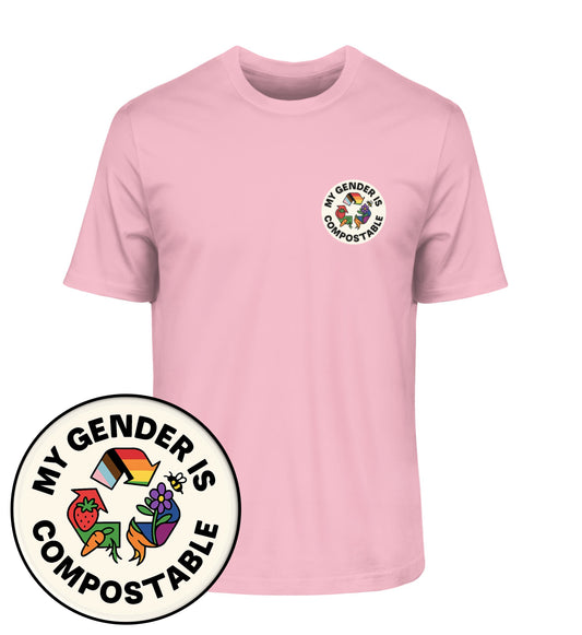 Cotton Pink Classic T-Shirt – My gender is compostable - Vegayn