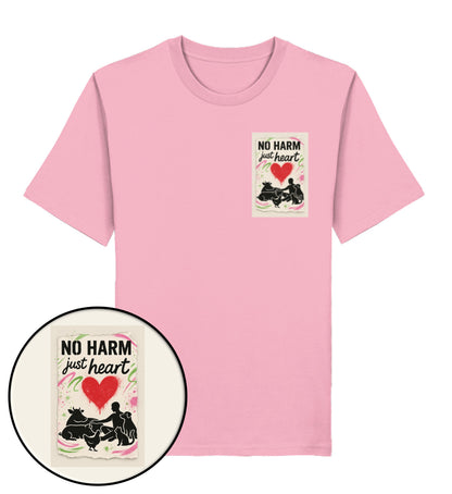 Cotton Pink Classic T-Shirt – No harm, just heart - Vegayn