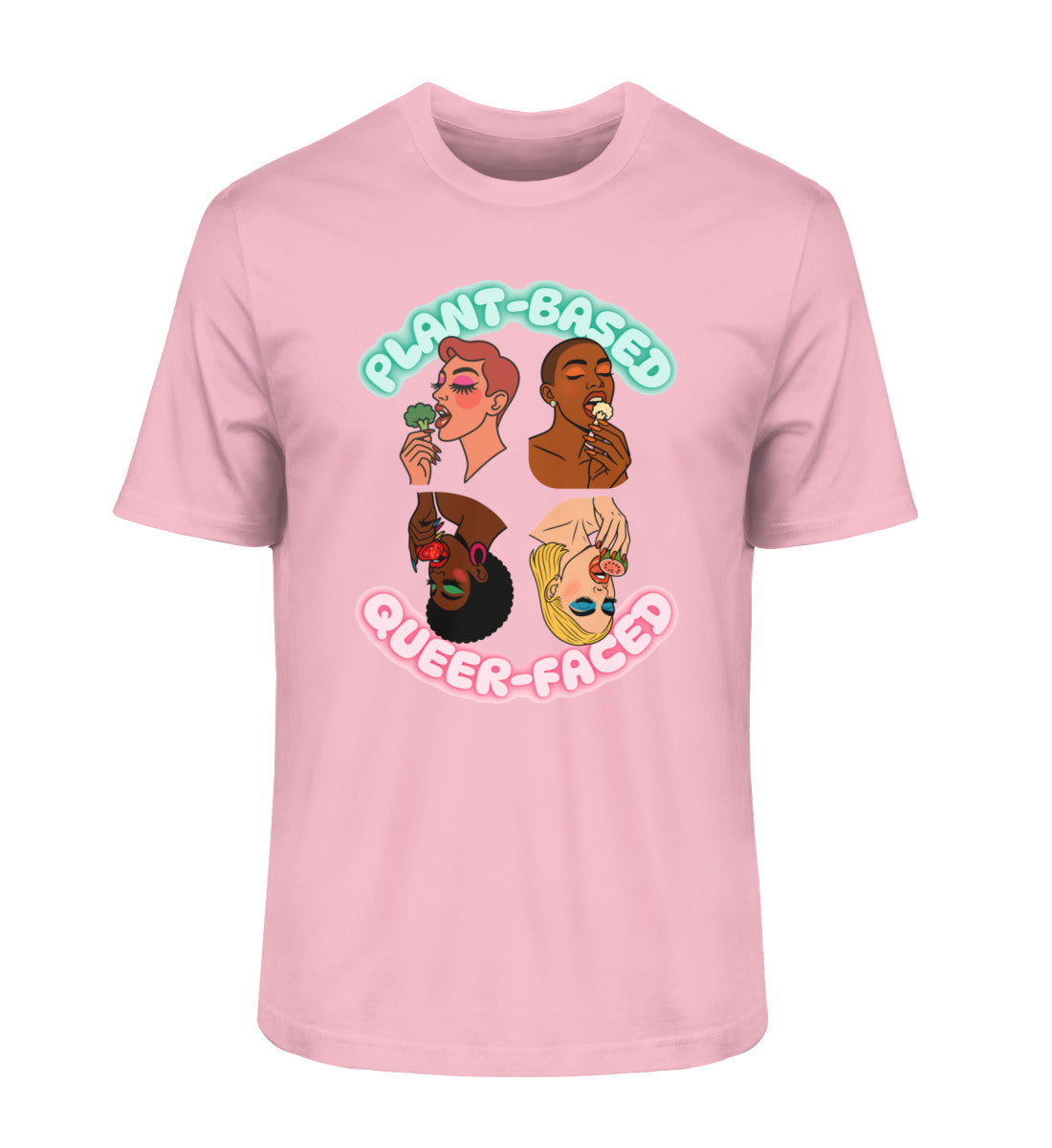 Cotton Pink Classic T-Shirt – Plant-based, Queer-faced - Vegayn