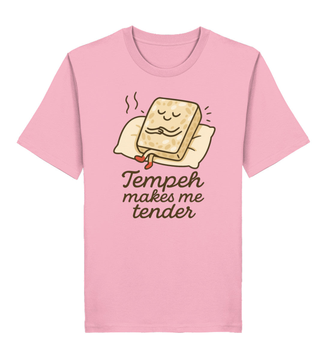Cotton Pink Classic T-Shirt – Tempeh makes me tender - Vegayn