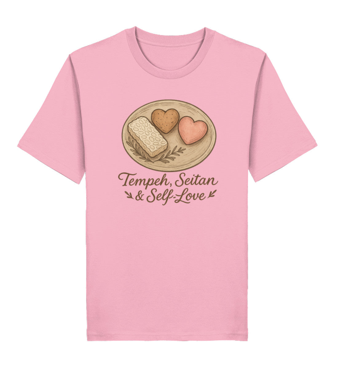 Cotton Pink Classic T-Shirt – Tempeh, seitan & self-love - Vegayn