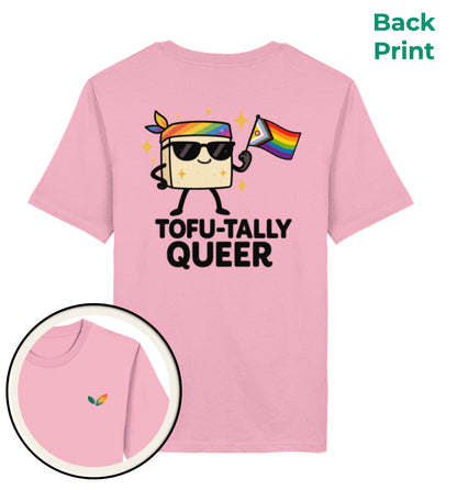 Cotton Pink Classic T-Shirt – Tofu-tally queer with bandana - Vegayn