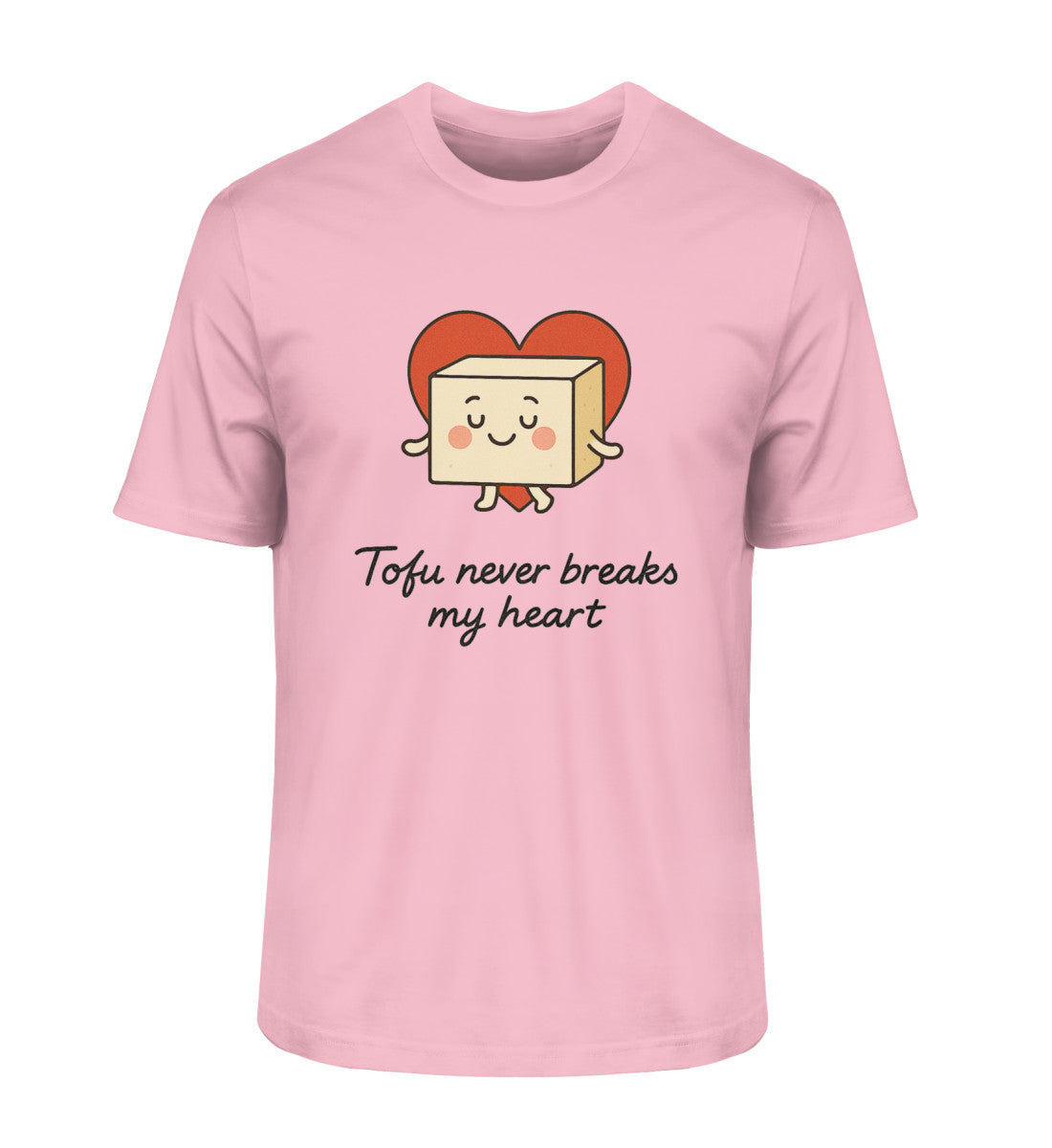 Cotton Pink Classic T-Shirt – Tofu never breaks my heart - Vegayn