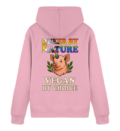 Cotton Pink Hoodie Pig Queercorn – Queer by nature, Vegan by choice - Vegayn