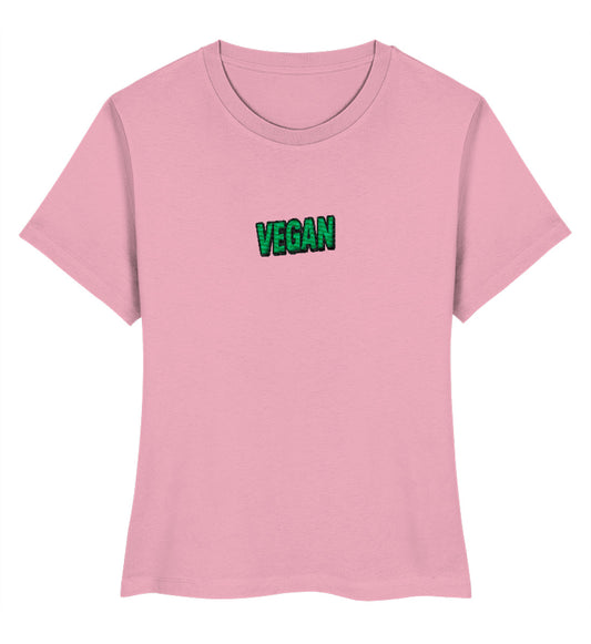 Cotton Pink Short-Fit T-Shirt Embroidery – Vegan - Vegayn