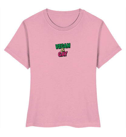 Cotton Pink Short-Fit T-Shirt Embroidery – Vegan & Gay - Vegayn