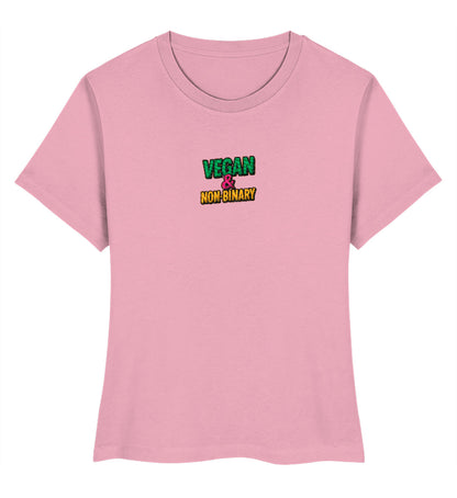 Cotton Pink Short-Fit T-Shirt Embroidery – Vegan & Non-Binary - Vegayn