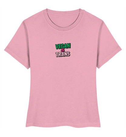 Cotton Pink Short-Fit T-Shirt Embroidery – Vegan & Trans - Vegayn