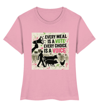Cotton Pink Short-Fit T-Shirt – Every meal is a vote. Every choice is a voice. - Vegayn