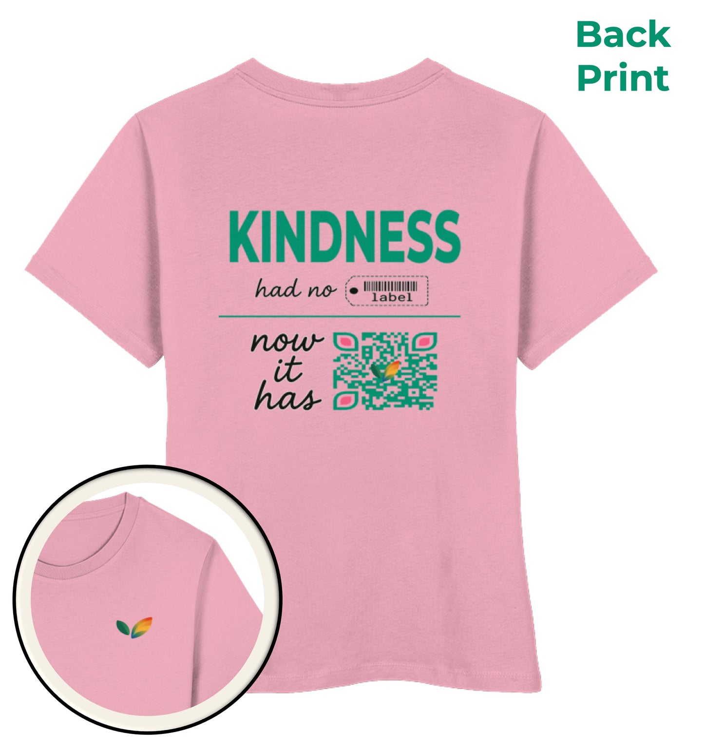 Cotton Pink Short-Fit T-Shirt – Kindness had no label. Now it has - Vegayn