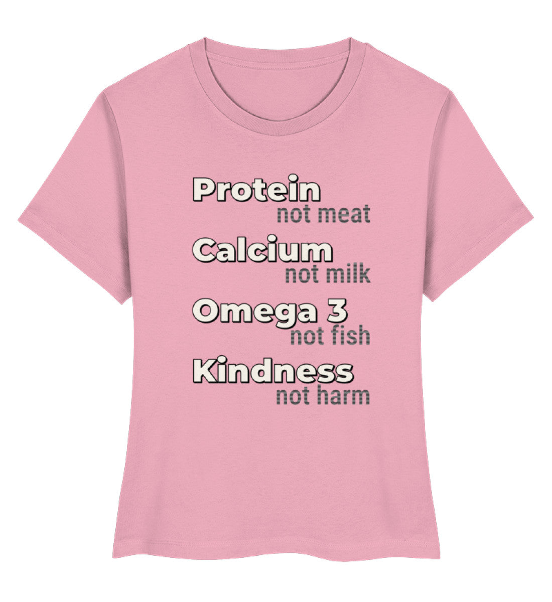 Cotton Pink Short-Fit T-Shirt – Protein, not meat... - Vegayn
