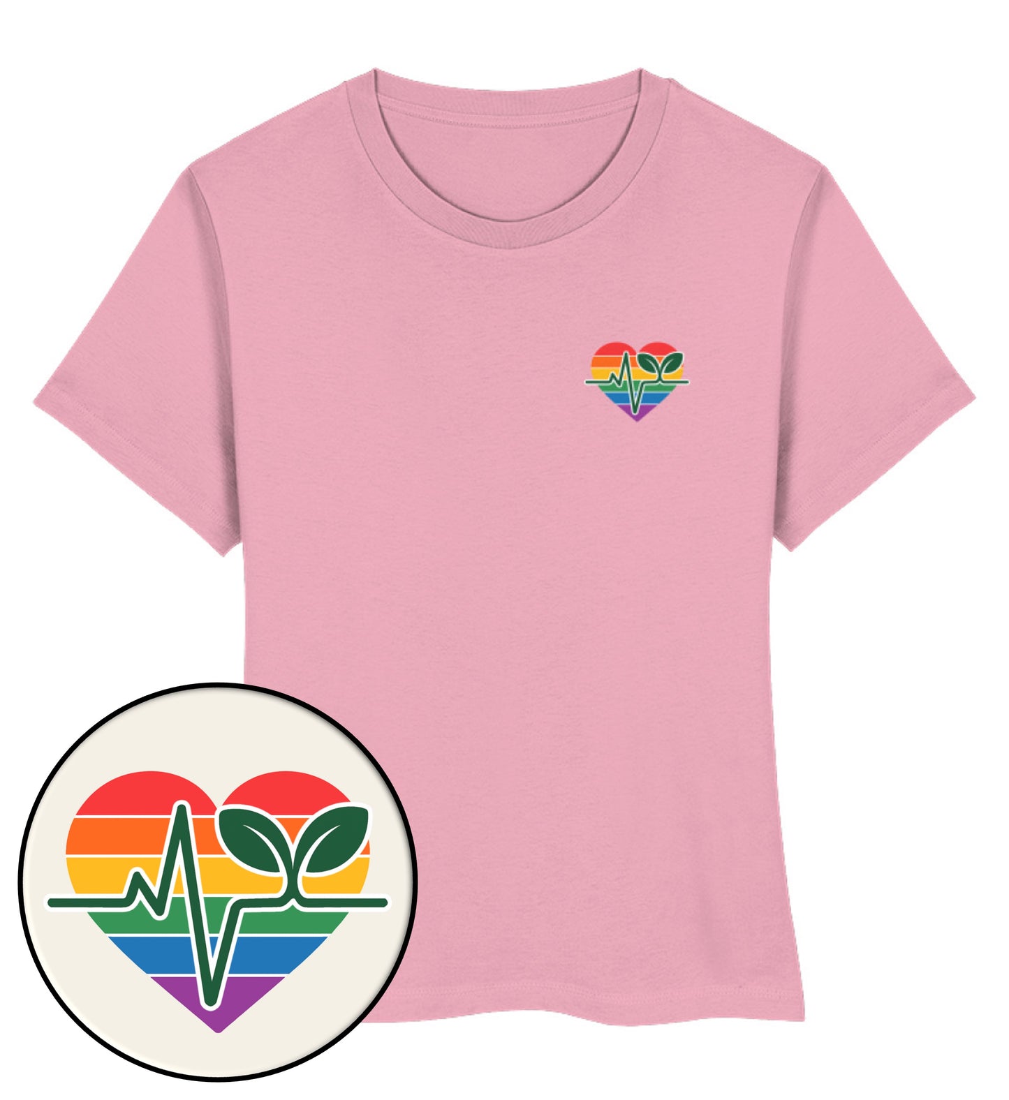 Cotton Pink Short-Fit T-Shirt – Queer-Vegan ECG - Vegayn