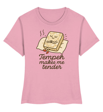 Cotton Pink Short-Fit T-Shirt – Tempeh makes me tender - Vegayn