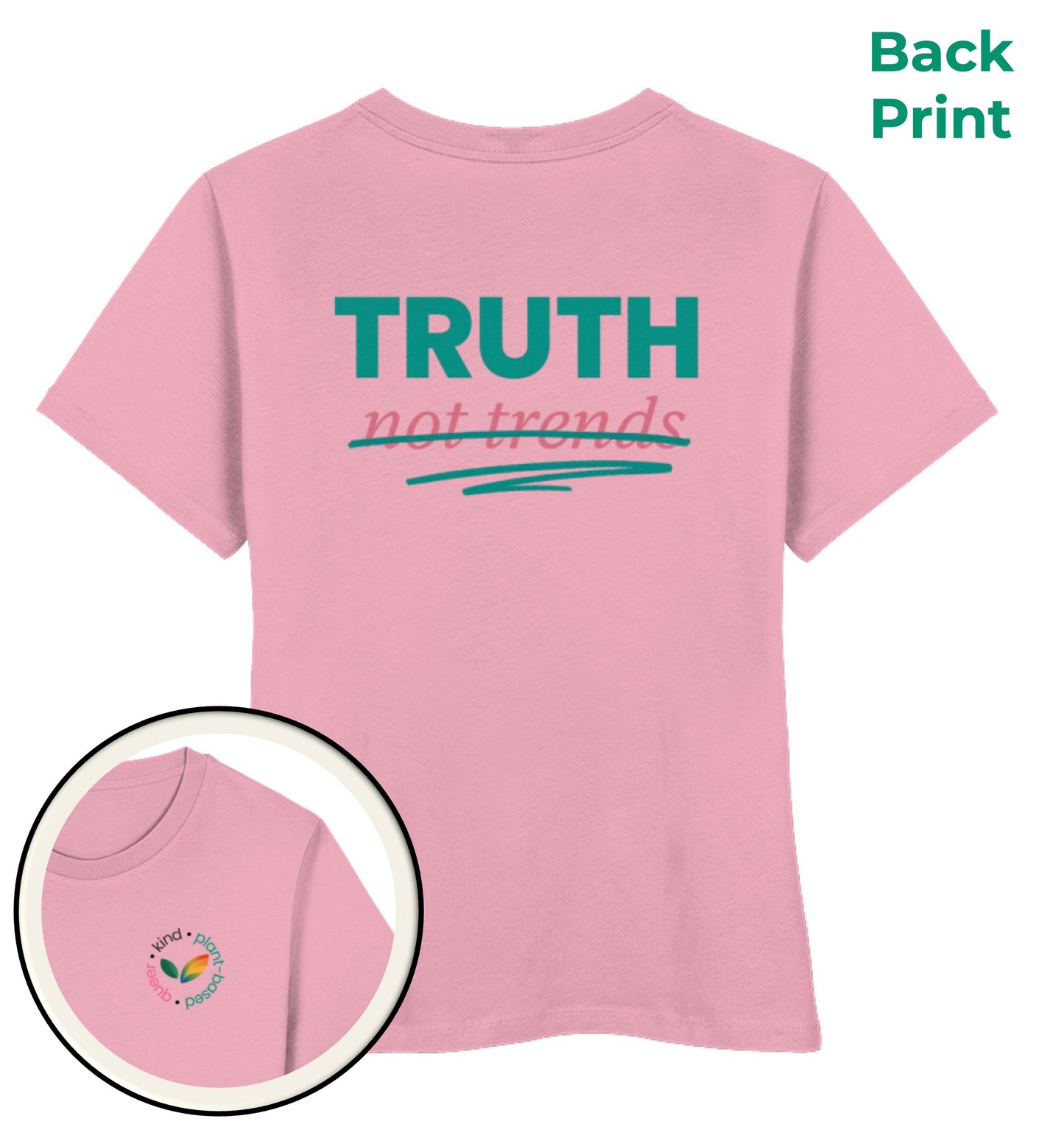 Cotton Pink Short-Fit T-Shirt – Truth, not trends - Vegayn