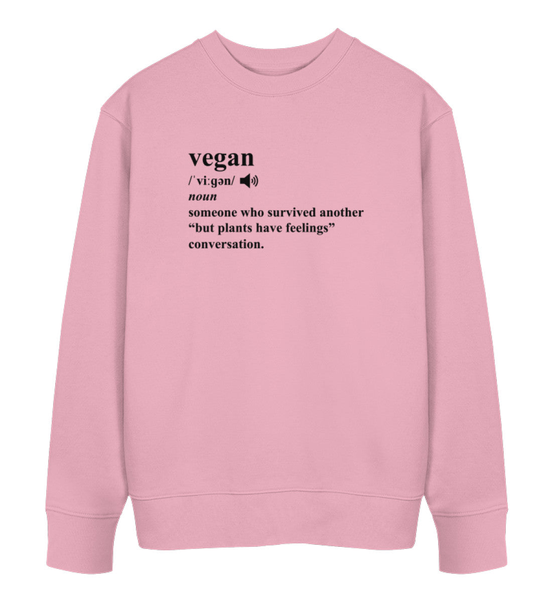 Cotton Pink Sweatshirt – Dictionary Vegan - Vegayn